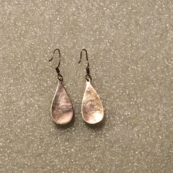 Vintage pair of sterling silver Turquoise earrings - Picture 5 of 6